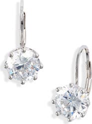 Nordstrom Round Cubic Zirconia Lever Back Earrings