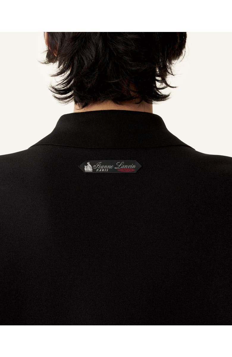 Lanvin Zip Jacket In Silk And Cotton Jacquard, Alternate, color, Black/Ecru