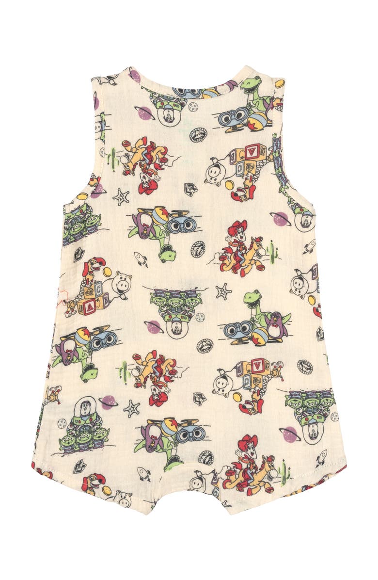 DISNEY PIXAR Toy Story Cotton Gauze Sleeveless Shorty Romper, Alternate, color, Beige Toy Story