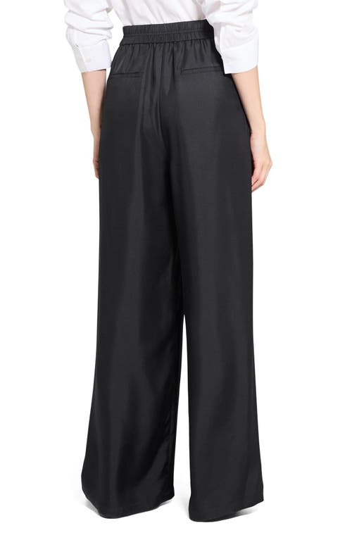 Theory Wide Leg Silk Pants In White