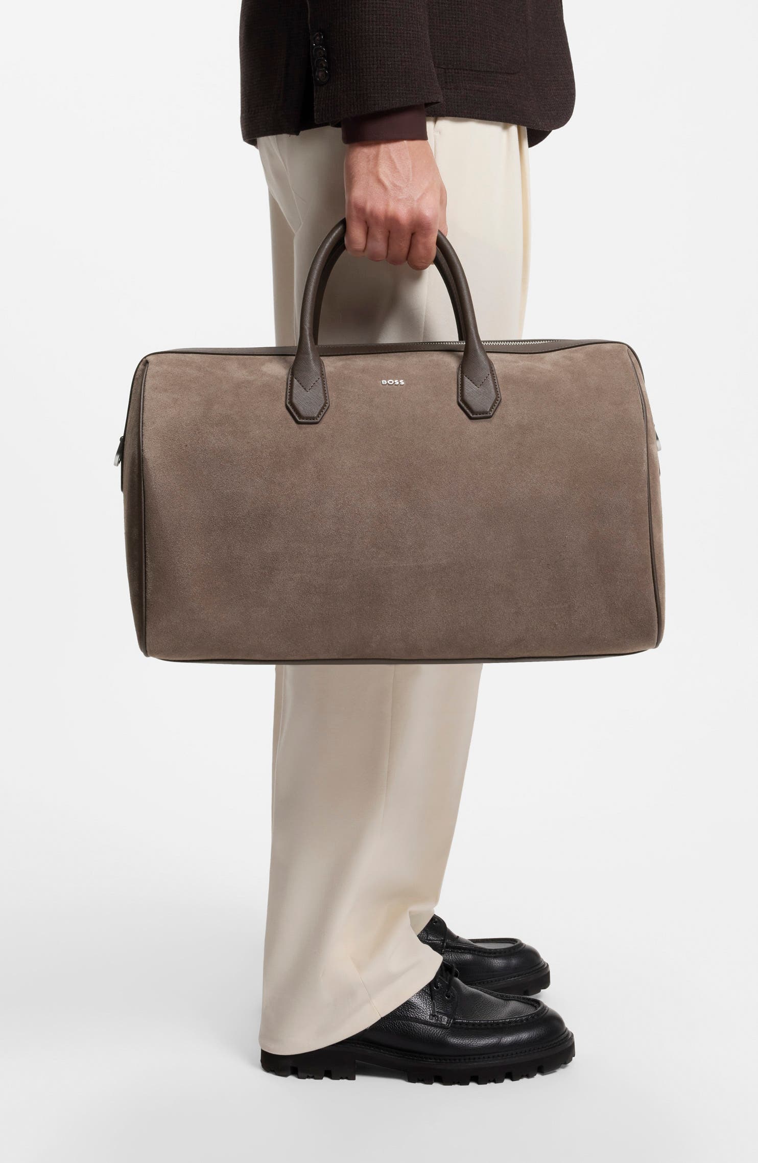 Northon S Leather Holdall Bag, Main, color, OPEN BROWN
