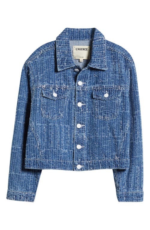 L Agence Koda Cropped Denim Jacket In Everson