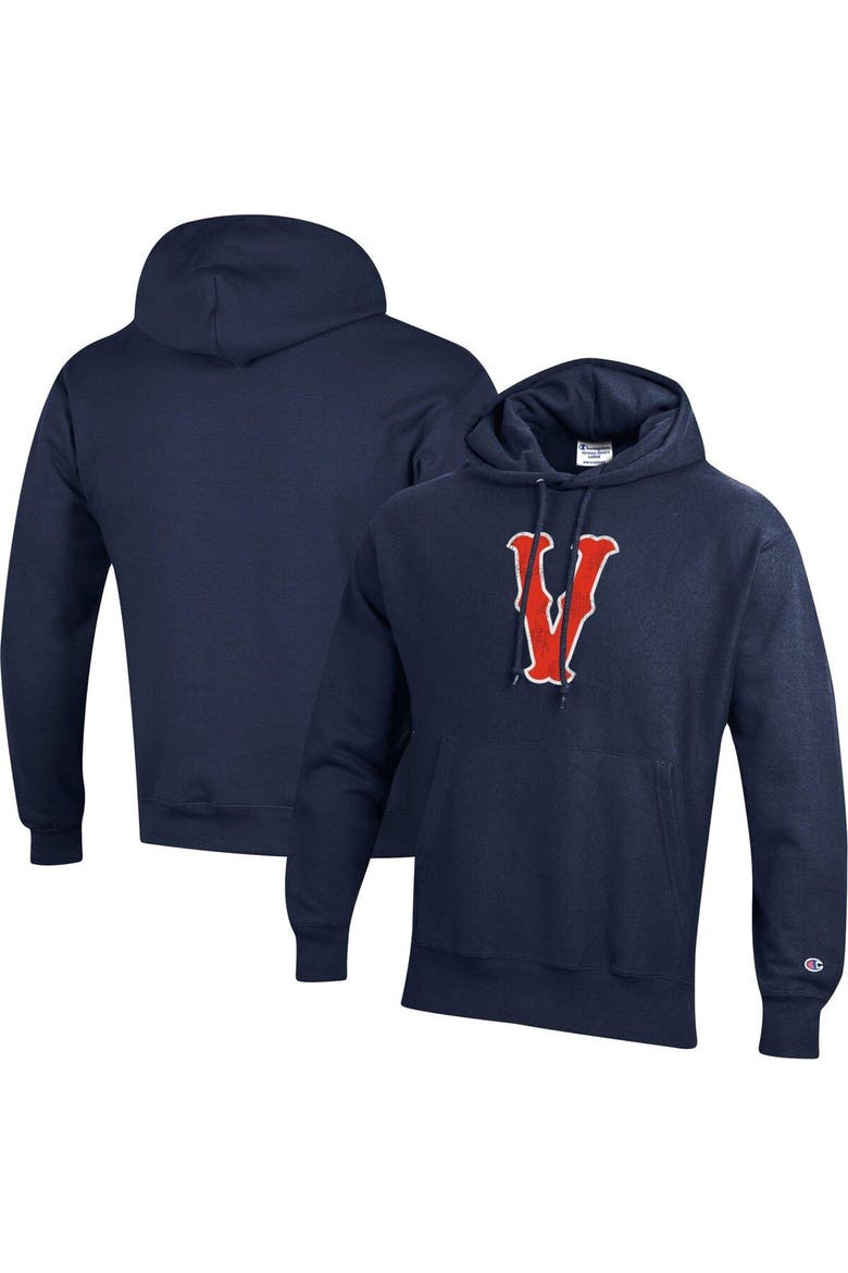 Men's Champion Navy Virginia Cavaliers Vintage Vault Logo Reverse Weave Pullover Hoodie, Main, color, Navy