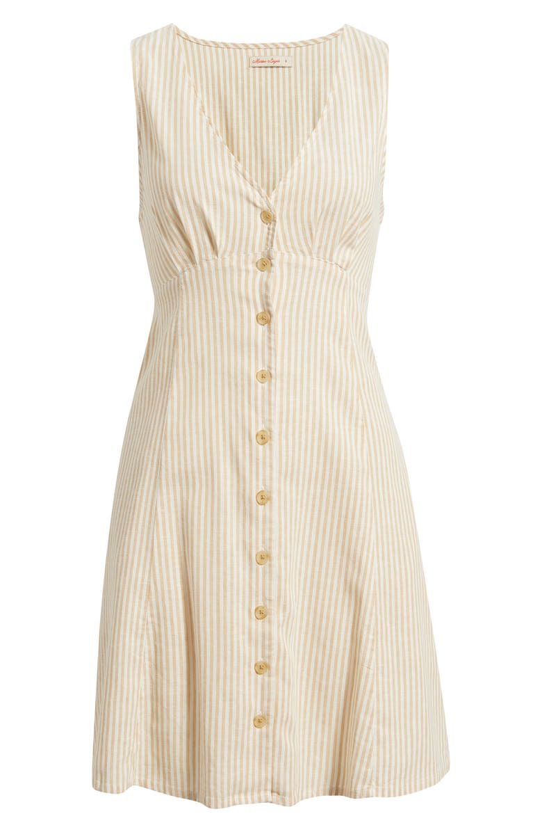 Marine Layer Camila Stripe Sleeveless Hemp Blend Minidress, Main, color, Tuscan Stripe