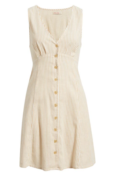 Camila Stripe Sleeveless Hemp Blend Minidress
