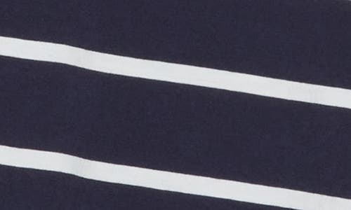 Nordstrom V-neck Pima Cotton T-shirt In Navy Night- Ivory Dex Stripe