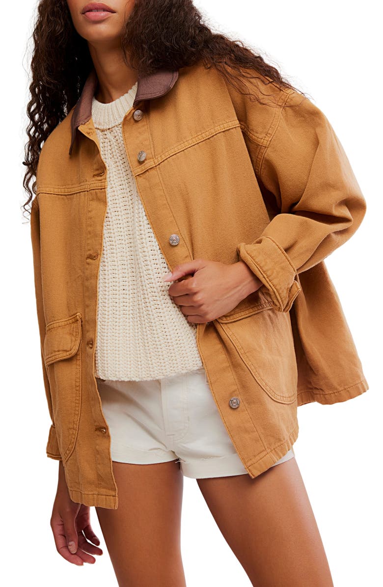 Free People Lemon Canvas Chore Jacket, Main, color, 