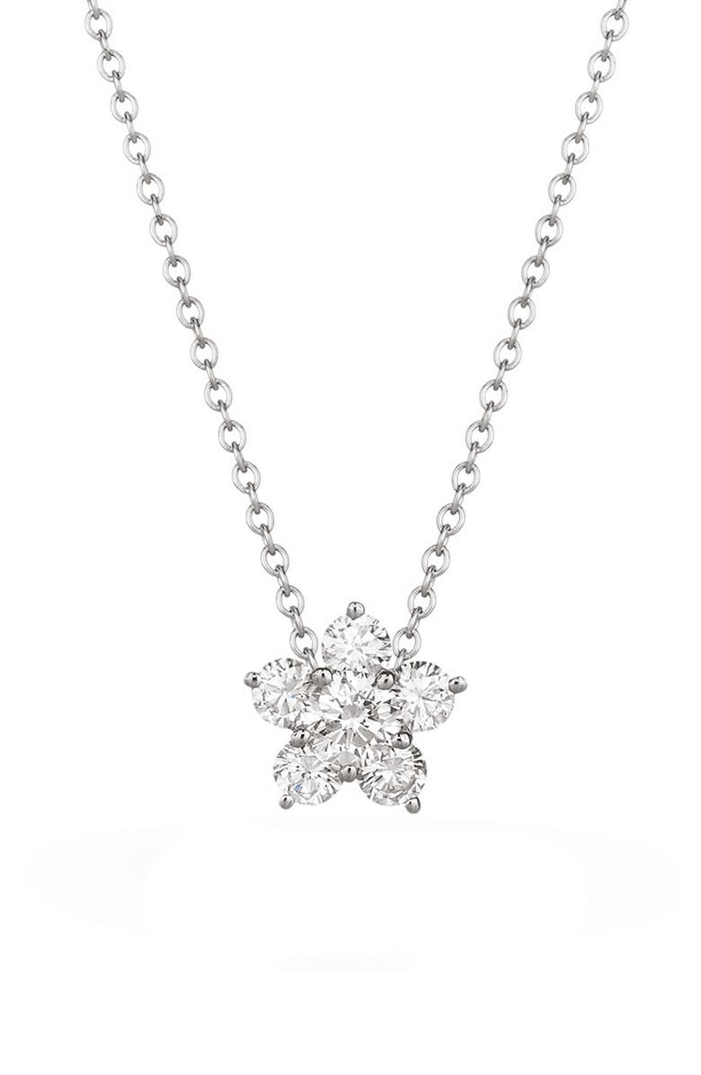 Kwiat Floral Cluster Diamond Pendant Necklace, Main, color, 