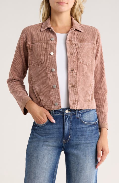 Janelle Raw Hem Slim Corduroy Jacket