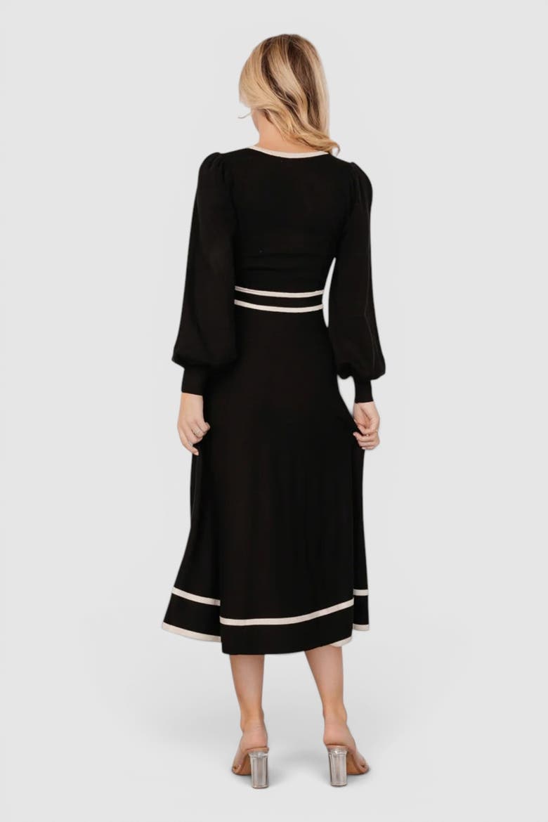 Winslet Knit Dress, Alternate, color, Black + Cream