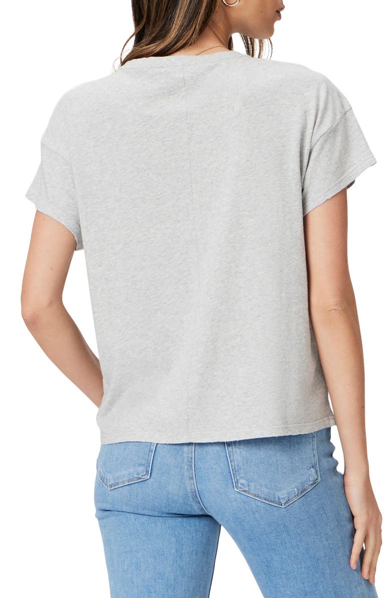 PAIGE Ren Cotton & Linen Blend T-Shirt, Alternate, color, Heather Grey