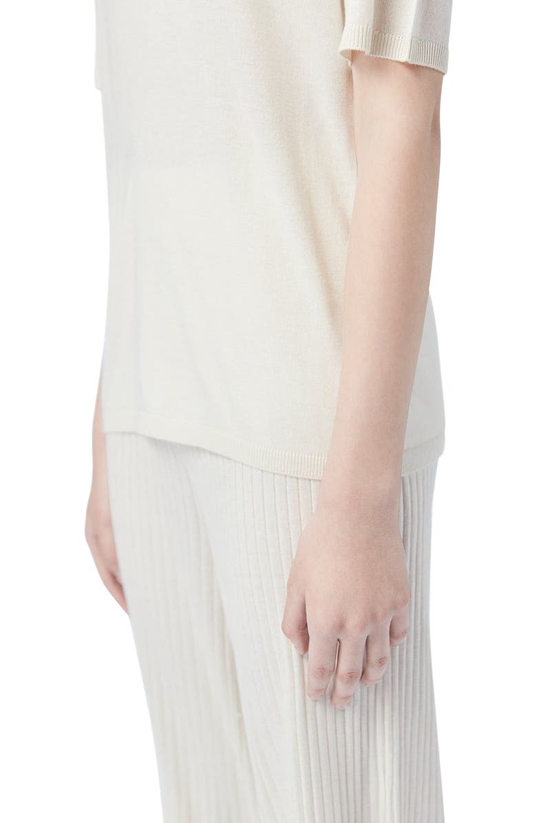 GOBI Mongolian Cashmere Silk Cashmere Polo Shirt, Alternate, color, Whisper White