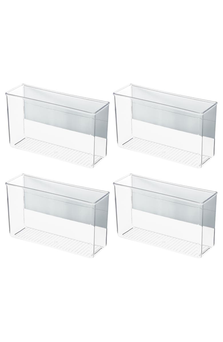 iDesign Magnetic Organizer Bins for Laundry Room - Set of 4 - Clear, Main, color, Clear/Marshmallow