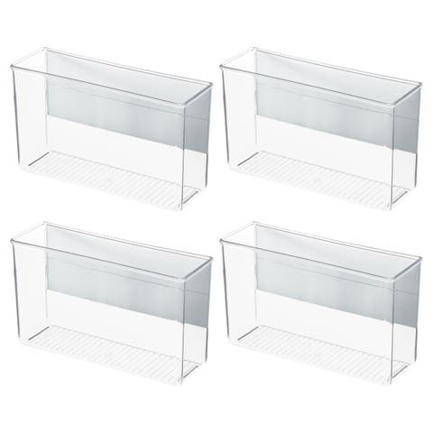 Magnetic Organizer Bins for Laundry Room - Set of 4 - Clear