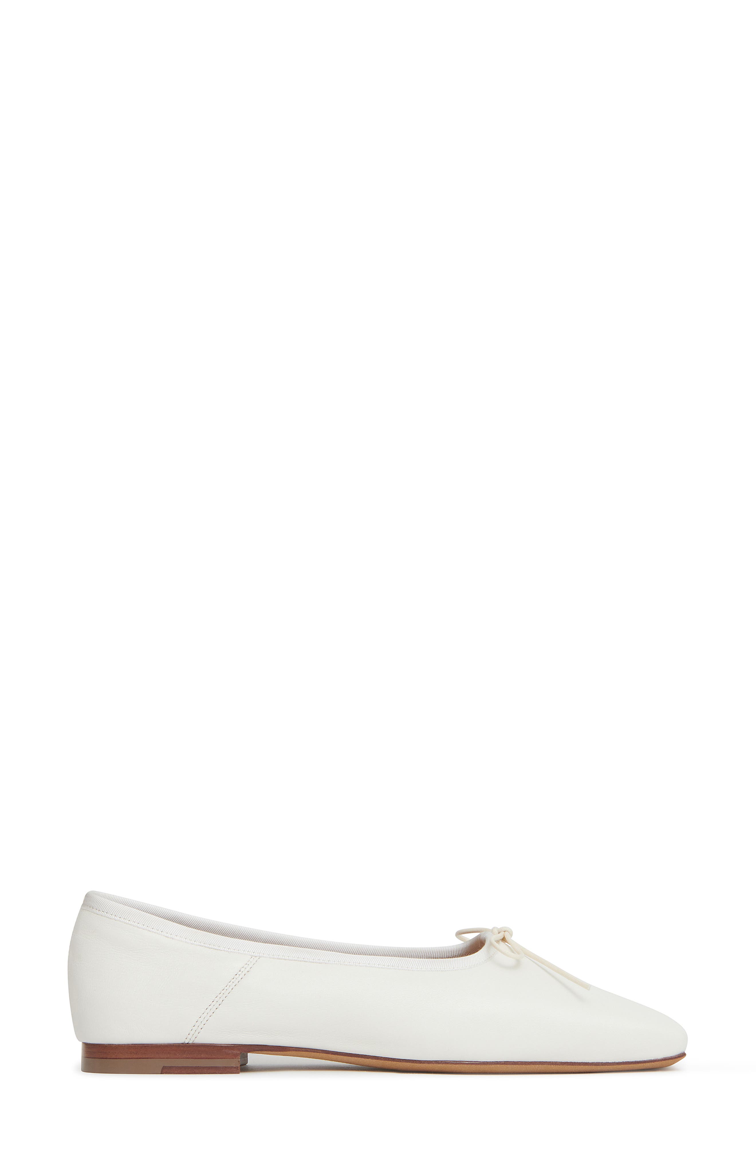 Mansur Gavriel Square Toe Ballerina Flat, Alternate, color, Bianca