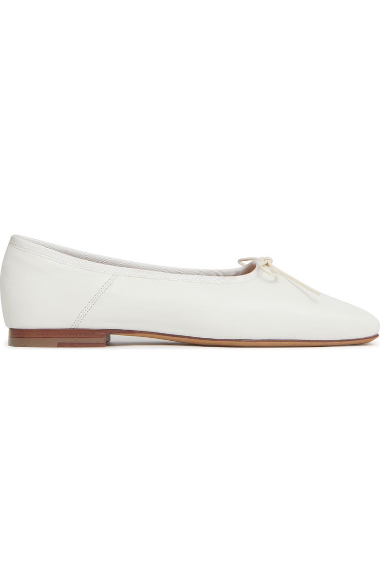 Mansur Gavriel Square Toe Ballerina Flat, Alternate, color, Bianca