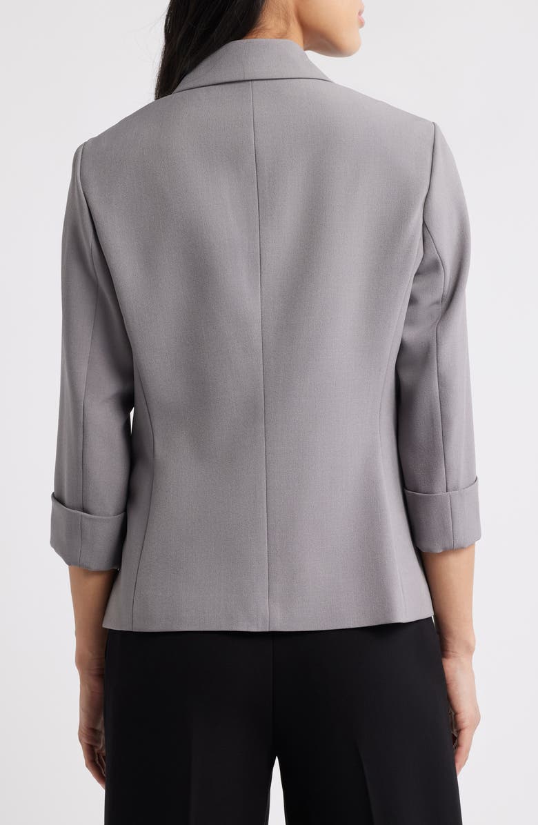 KASPER Rolled Sleeves Stretch Crepe One-Button Blazer, Alternate, color, 