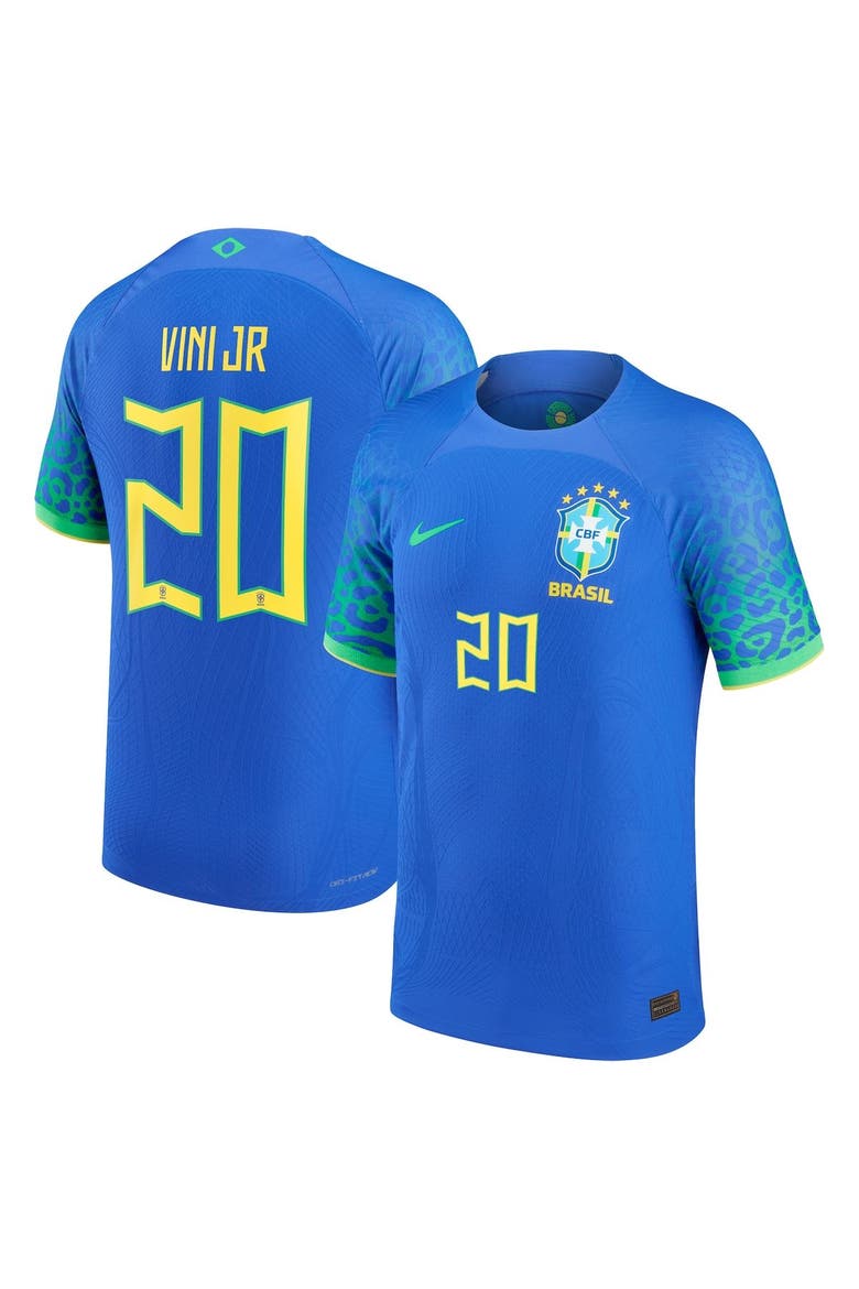 Men's Nike Vinicius Junior Blue Brazil National Team 2022/23 Authentic Away Jersey, Main, color, Blue