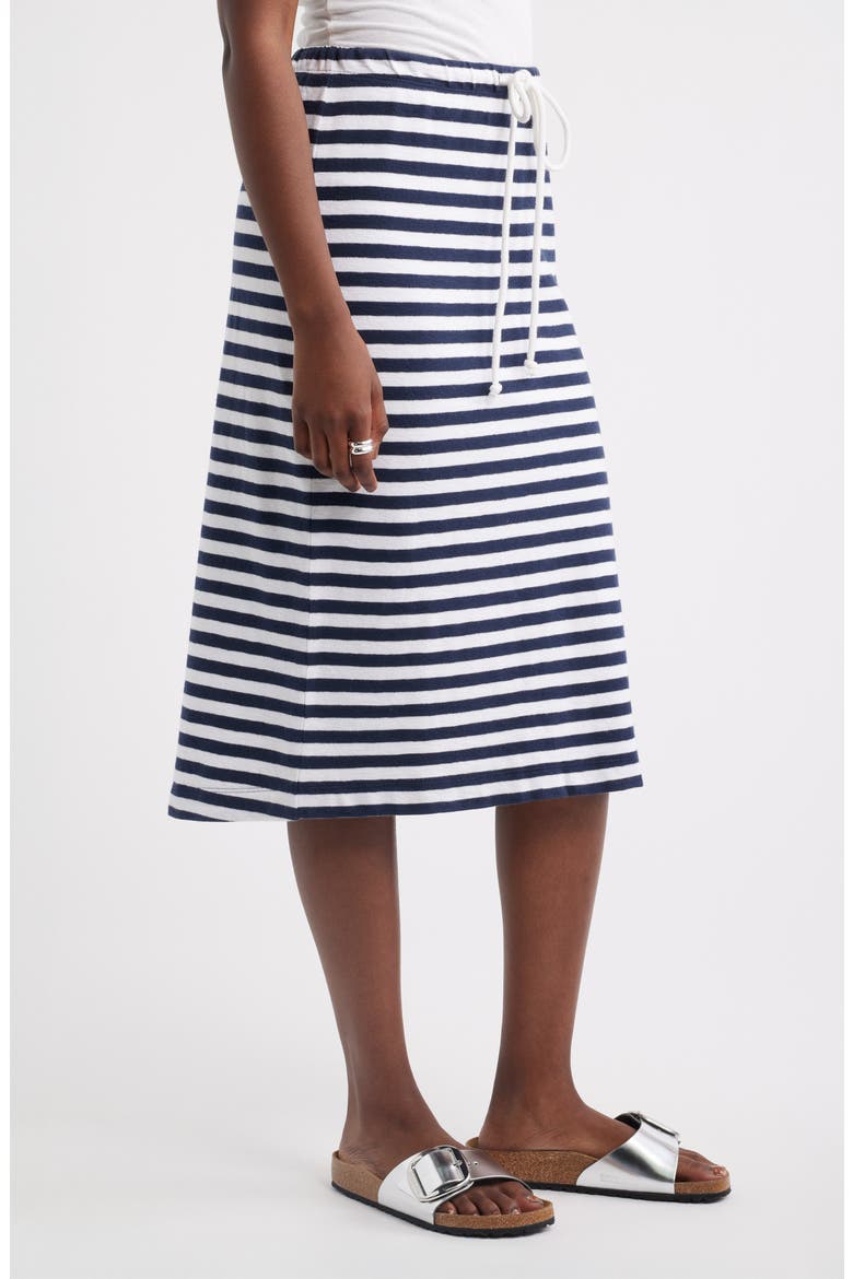 Straight Fit Stripe Knit Midi Skirt, Alternate, color, NAVY STILL- WHITE CHARM STRIPE