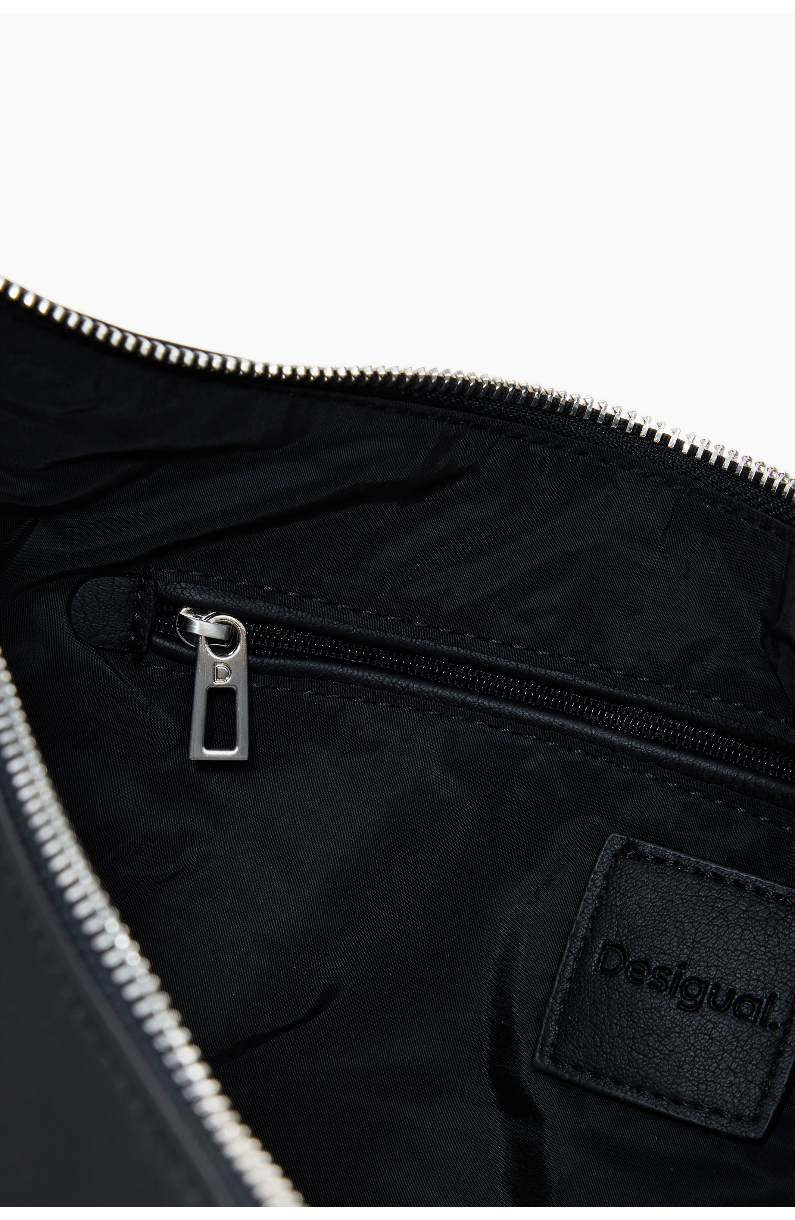 Desigual Faux Leather Crossbody Bag, Alternate, color, Black