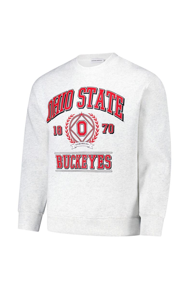 Established & Co. Unisex Established & Co.  Ash Ohio State Buckeyes Vintage Crest Pullover Sweatshirt, Alternate, color, 
