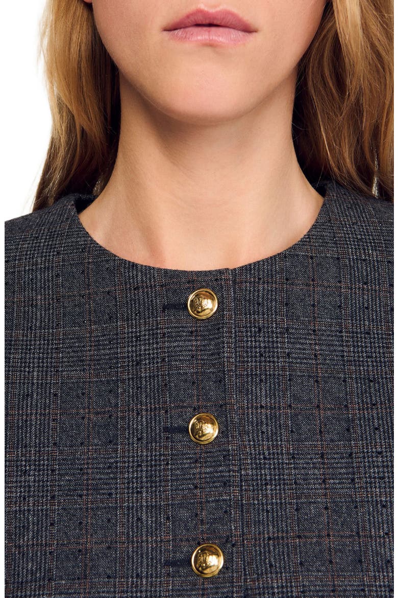 Rhinestone tailored jacket, Alternate, color, Grey / brown