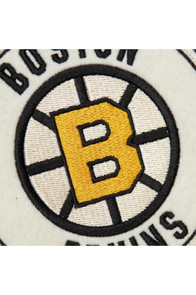 Men's Mitchell & Ness Black Boston Bruins Vintage Coaches Cotton Twill Full-Zip Jacket, Alternate, color, Black