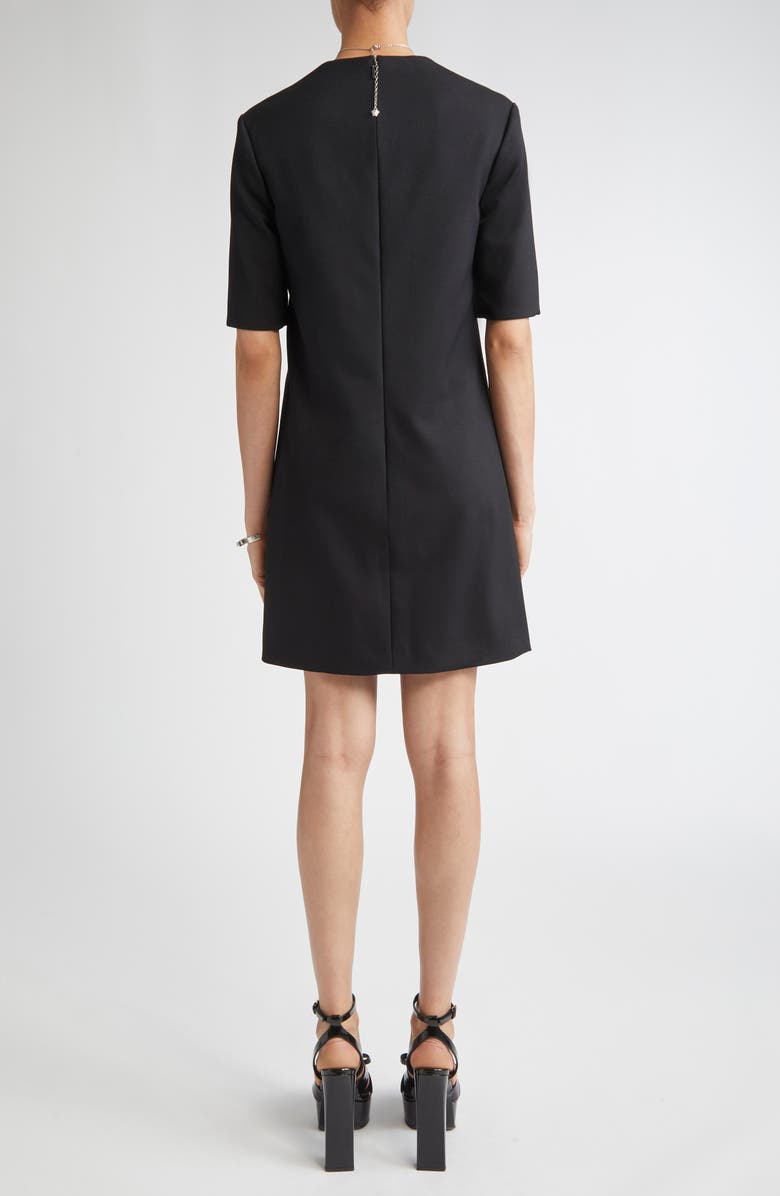 Versace Medusa Short Sleeve Shift Dress, Alternate, color, Black