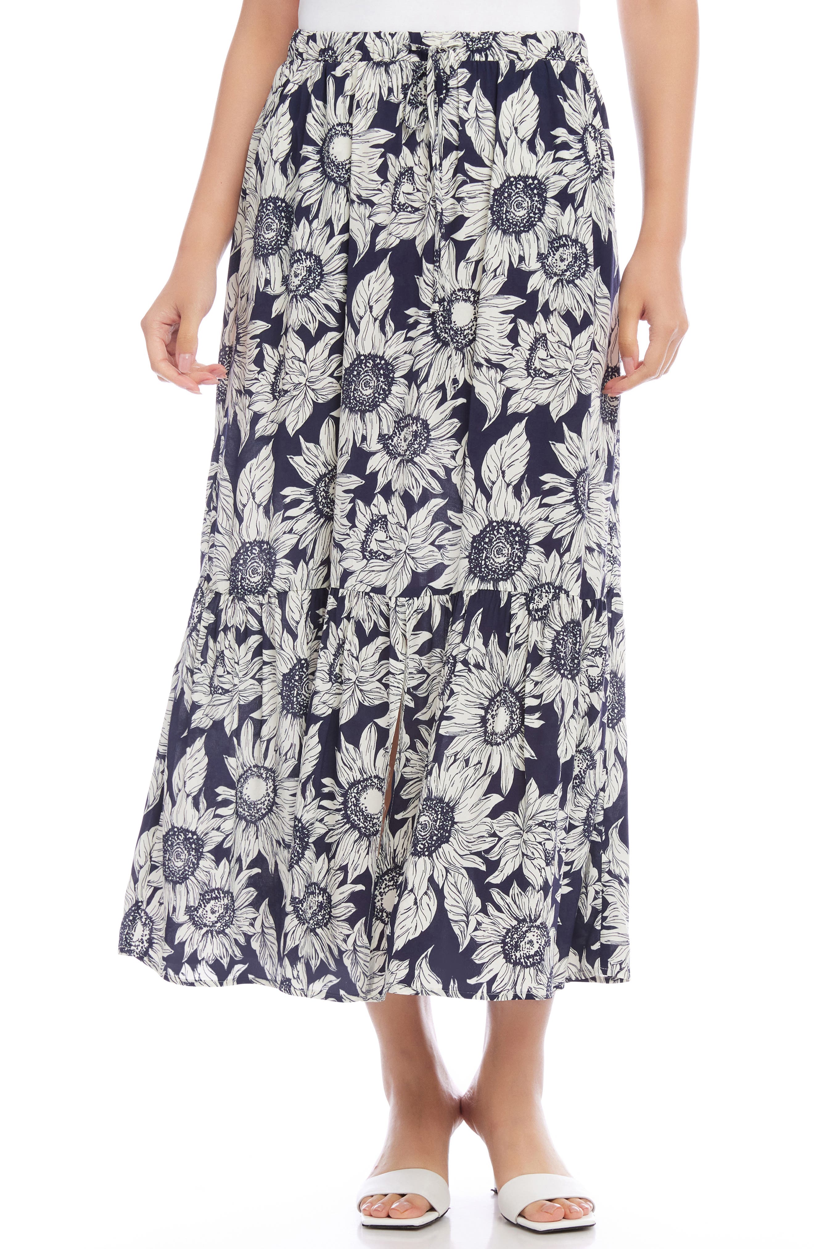 Karen Kane Floral Midi Skirt