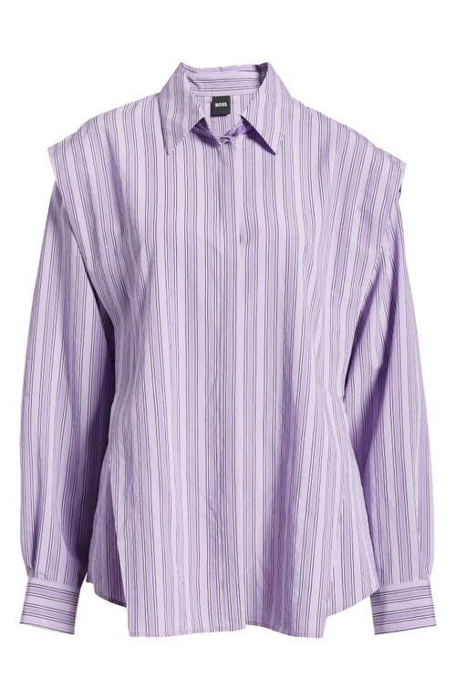 Hugo Boss Boss Barchivio Stripe Button-up Shirt In Iris Pinstripe