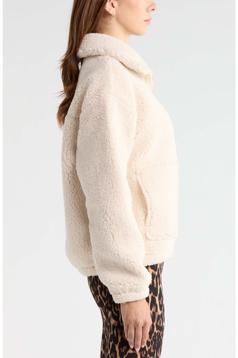 Haven Faux Shearling Zip Front Jacket, Alternate, color, IVORY BIRCH