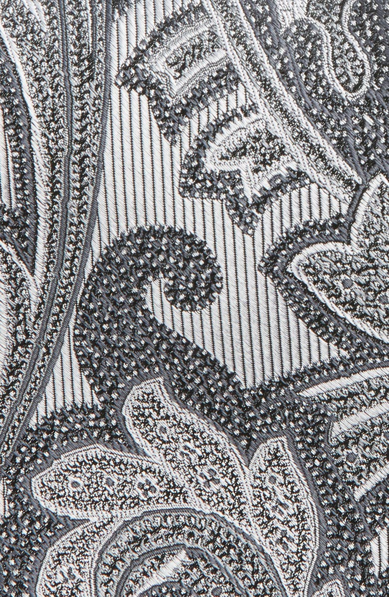 Nordstrom Paisley Silk Tie, Alternate, color, Silver