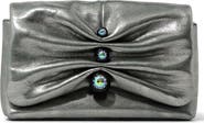 Alexis Bittar Ruched Crystal Metallic Leather Clutch