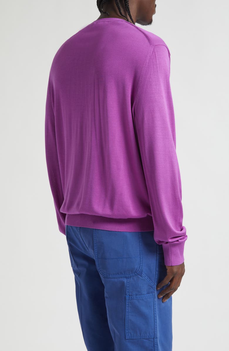 TOM FORD Fluid Silk Crewneck Sweater, Alternate, color, Bright Mauve