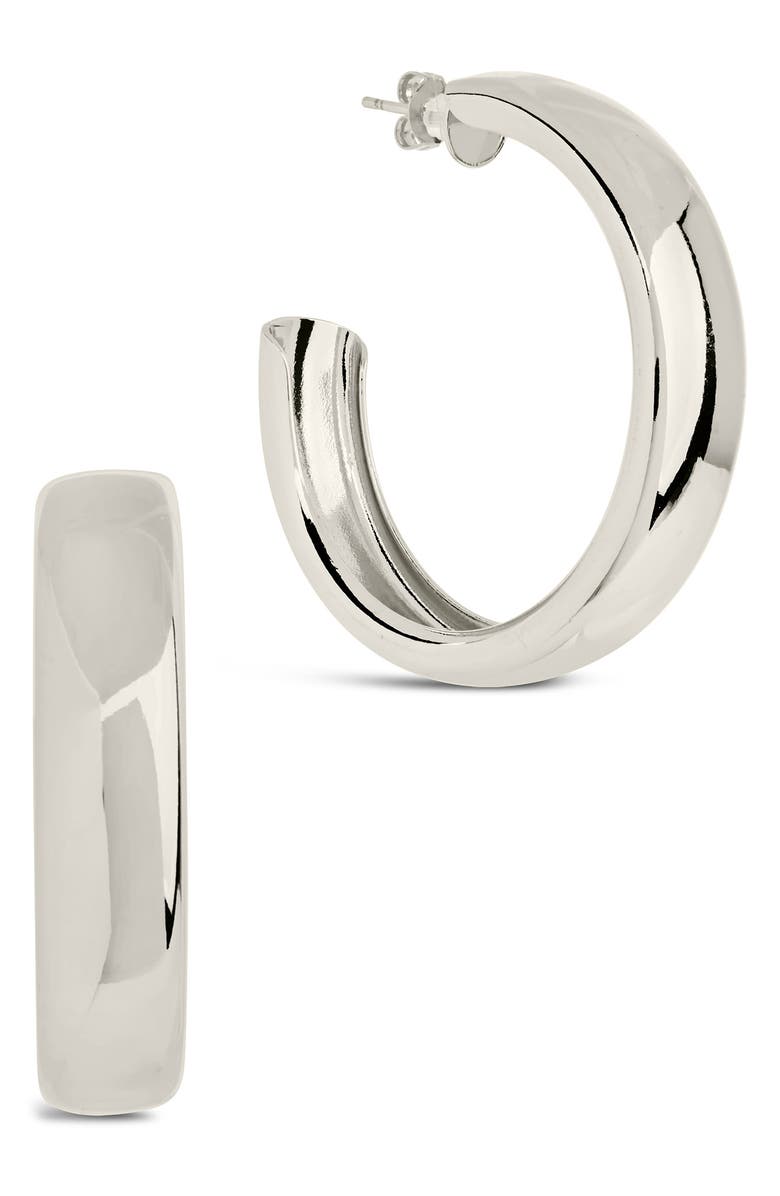 Sterling Forever Liviana Hoop Earrings, Main, color,