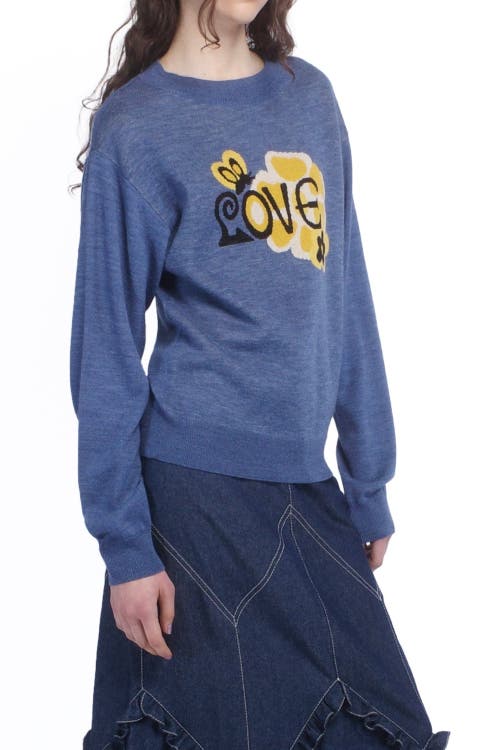 Anna Sui Love Knitwear Sweater In Cornflower Multi