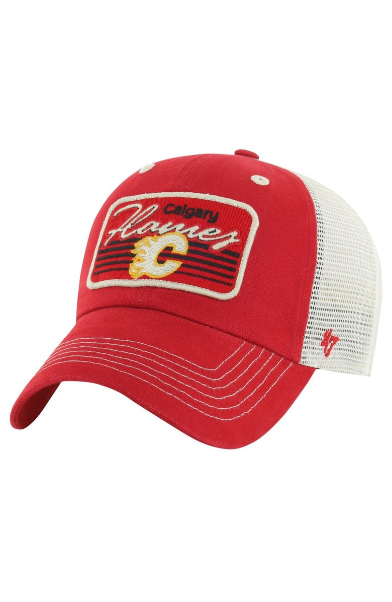 '47 Men's '47  Red Calgary Flames Five Point Patch Clean Up Adjustable Hat, Main, color, 