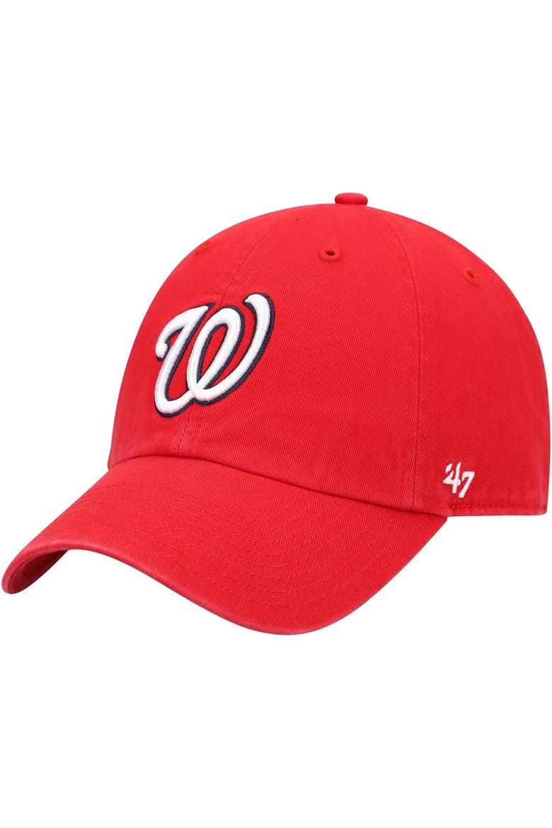 Men's '47 Red Washington Nationals Clean Up Adjustable Hat, Main, color, Red