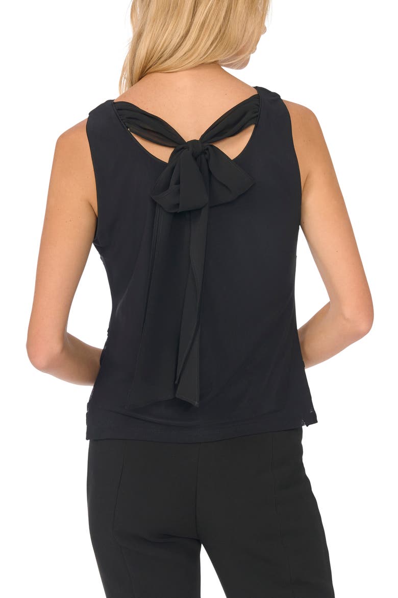 Soutache Tie Back Sleeveless Top, Alternate, color, RICH BLACK