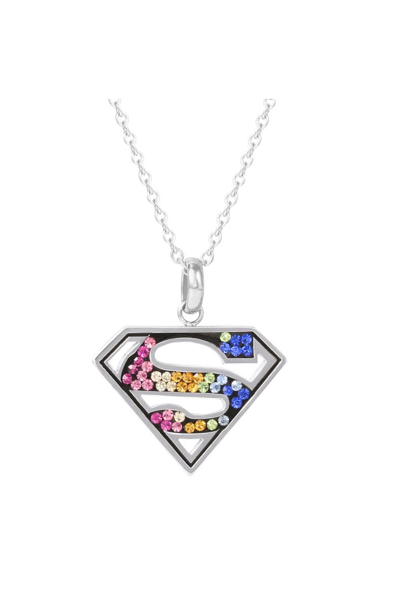 Superman Stainless Steel Women's Necklace, 18", Main, color, Muli