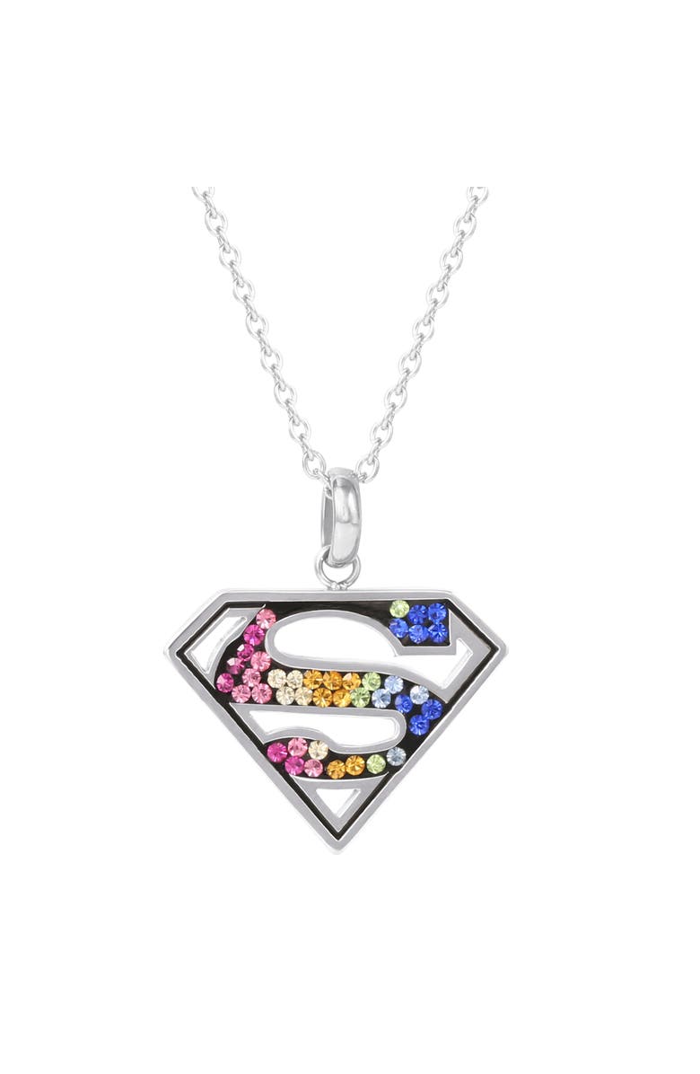 DC Comics Superman Stainless Steel Women's Necklace, 18", Main, color, Muli