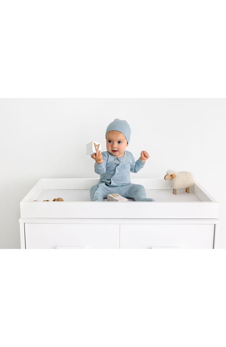 Pouf Star Print Footie, Alternate, color, Ice Blue