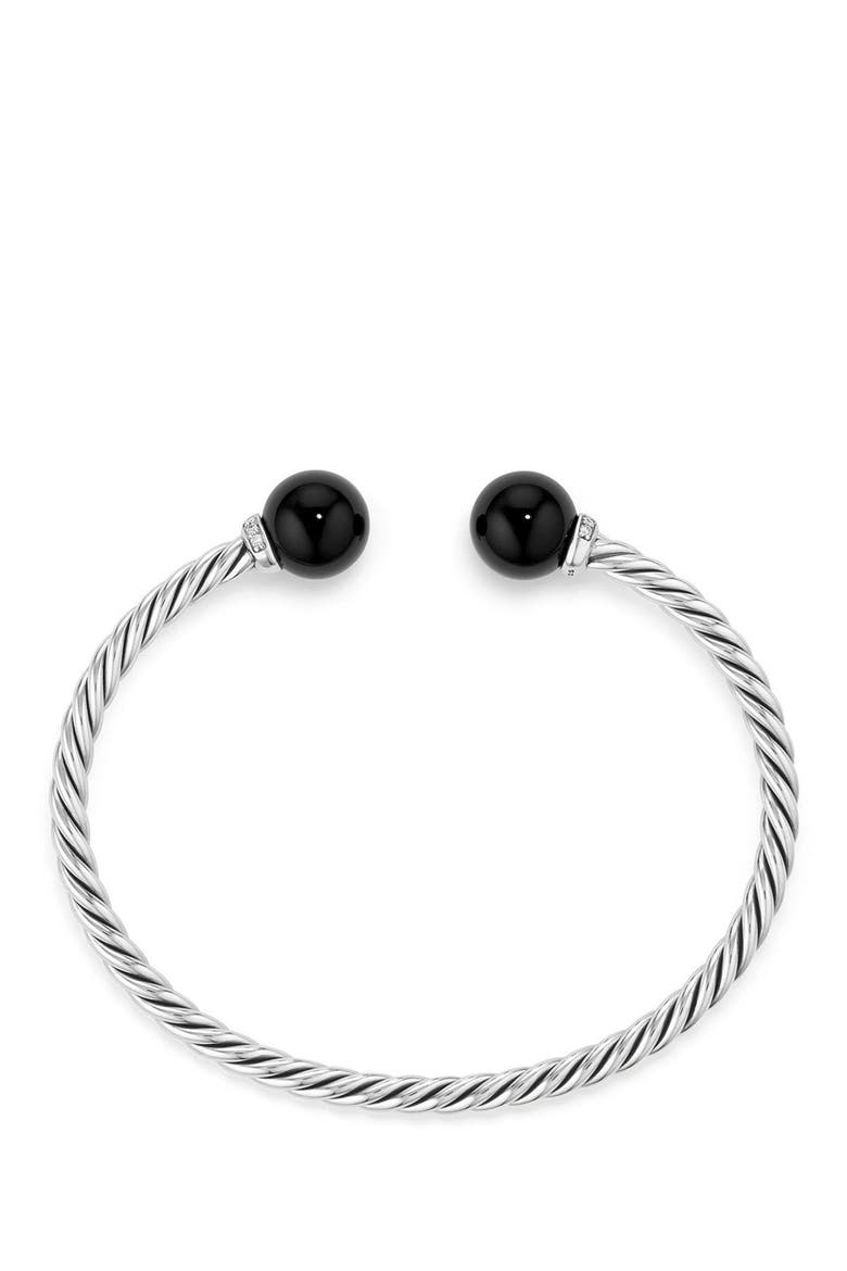 Solari Bead Bracelet with Diamonds, Alternate, color, SILVER/ DIAMOND/ BLACK ONYX