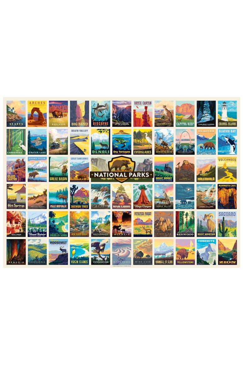 National Parks Poster Art 1000pc Puzzle, Alternate, color, Multicolor