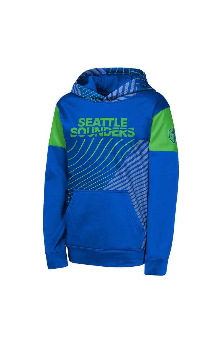 Outerstuff Youth Blue Seattle Sounders FC Unbeatable Pullover Hoodie, Alternate, color,