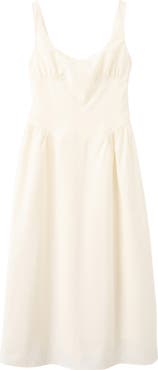 MANGO Ruched Bust Drop Waist A-Line Midi Dress