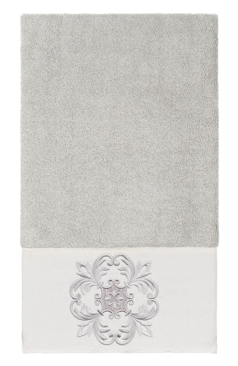 Linum Home Textiles Alyssa Embellished Hand Towel - Light Gray, Main, color, Light Gray