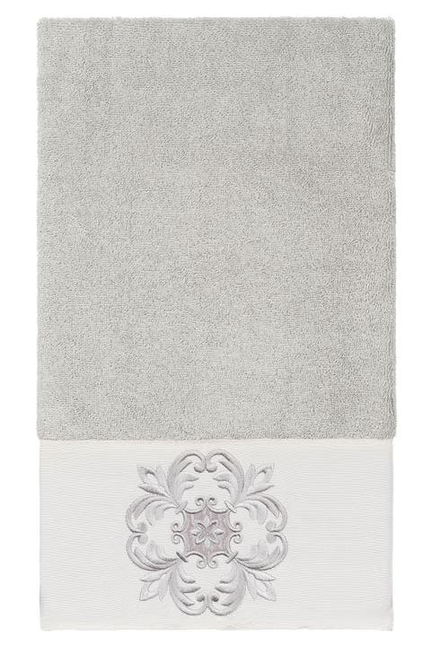 Alyssa Embellished Hand Towel - Light Gray