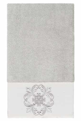 Linum Home Textiles Alyssa Embellished Hand Towel - Light Gray