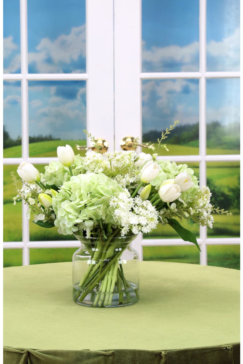 Tulip Hydrangea Jar, Alternate, color, Mint Green